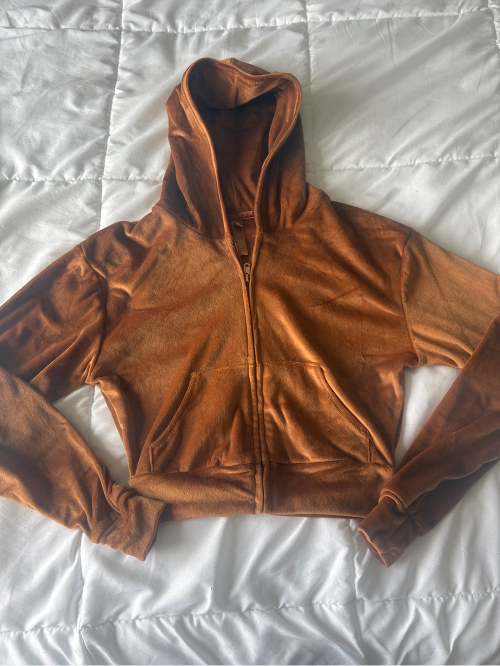skims velour zip up hoodie